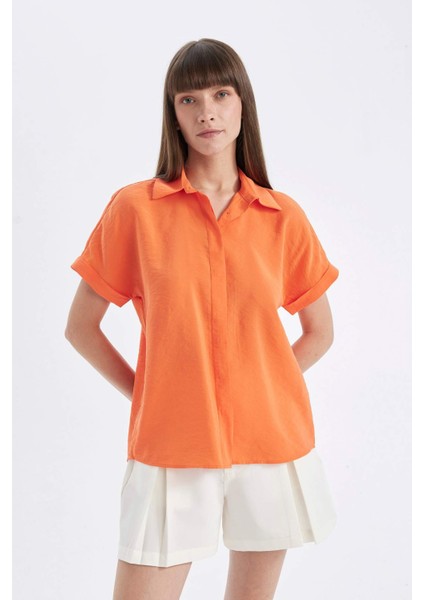 Oversize Geniş Kalıp Kısa Kollu Gömlek D3068AX24SM