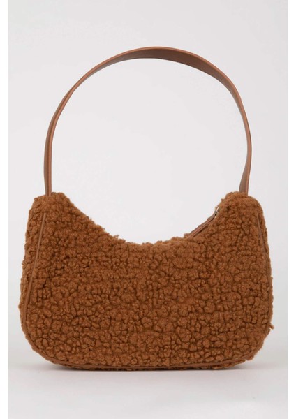 Kadın Basic Düz Pelüş El Çantası B0802AXNS