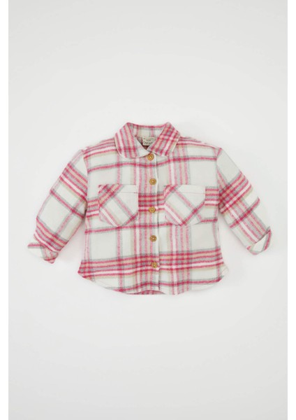 Kız Bebek Ekose Desenli Flanel Uzun Kollu Gömlek D3044A524WN