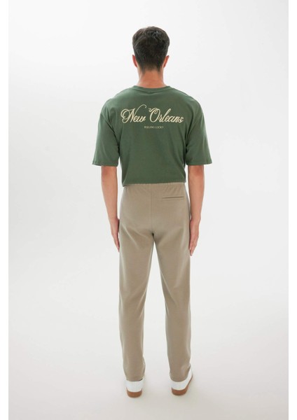 Jogger Kışlık Pantolon Basic Düz Beli Bağcıklı Cepli Düz Paça C6022AX24AU