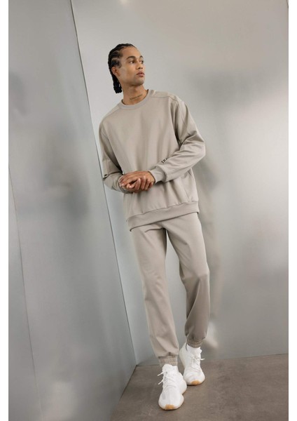 Fit Sporcu Jogger Eşofman Altı Loose Fit Beli Paçası Lastikli Cepli Pike