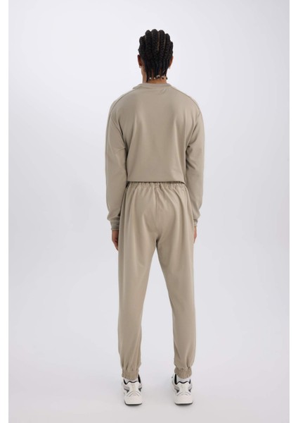 Fit Sporcu Jogger Eşofman Altı Loose Fit Beli Paçası Lastikli Cepli Pike