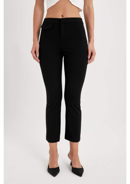 Flare Fit Süs Cepli Yüksek Bel Pantolon D4787AX24HS