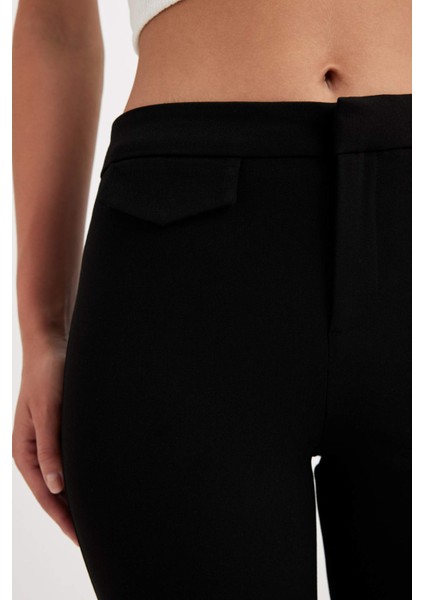 Flare Fit Süs Cepli Yüksek Bel Pantolon D4787AX24HS
