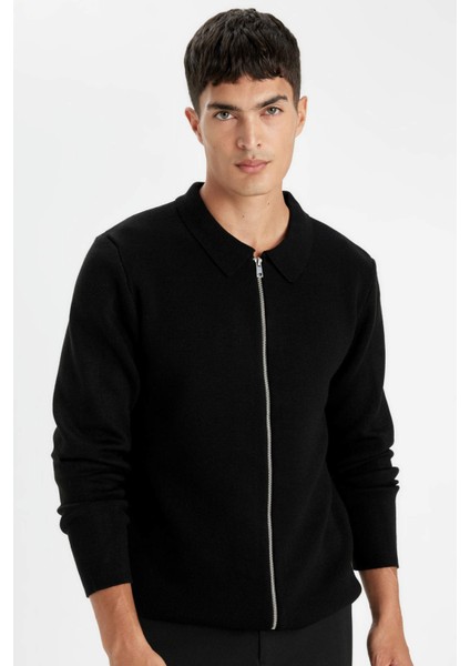 Standart Fit Normal Kesim Polo Yaka Triko Hırka D3592AX24WN