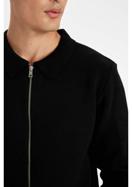 Standart Fit Normal Kesim Polo Yaka Triko Hırka D3592AX24WN