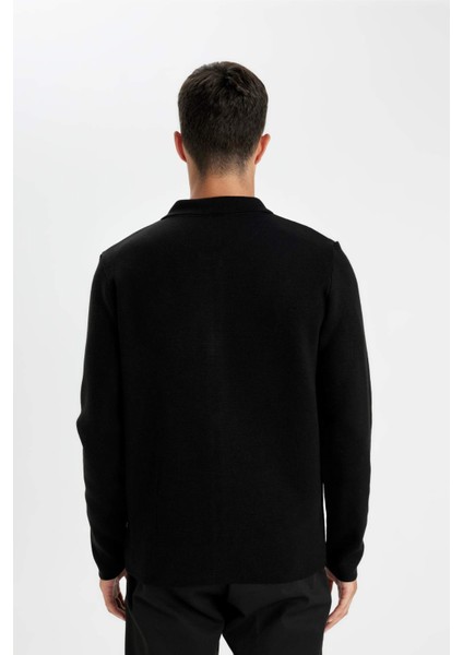 Standart Fit Normal Kesim Polo Yaka Triko Hırka D3592AX24WN