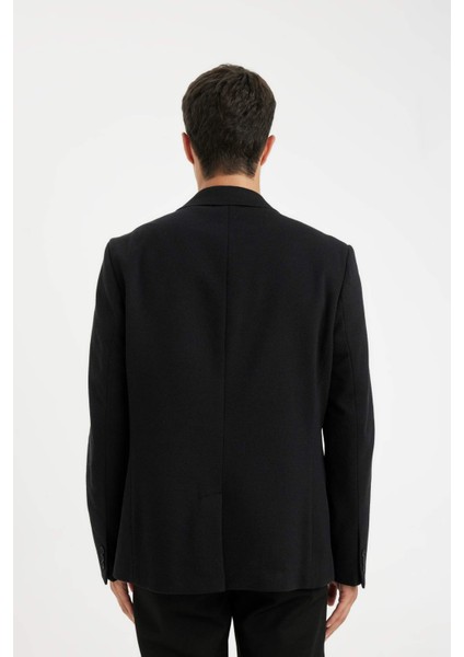 Slim Fit Dar Kesim Astarlı Düğmeli Blazer Ceket N0503AZ24AU