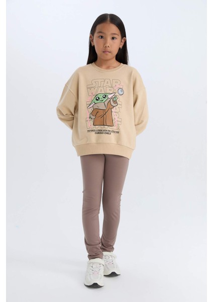 Kız Çocuk Star Wars-Mandalorian Relax Fit Bisiklet Yaka Sweatshirt D2822A824WN