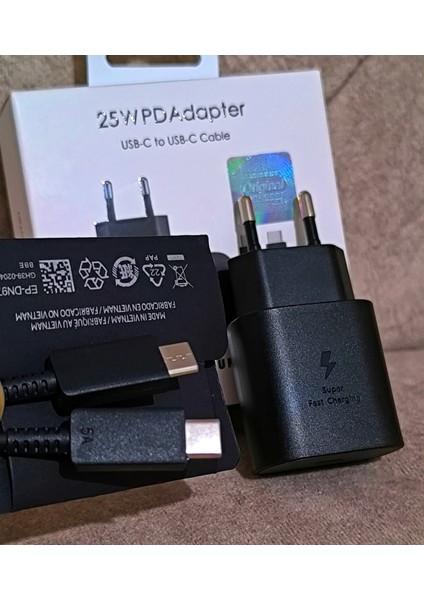 Samsung Galaxy A20 / A30 / A50 / A70 / M20 /M23 /M51 Type-C 25W Orijinal Hızlı Şarj Aleti Cihazı 25WATT modelleri