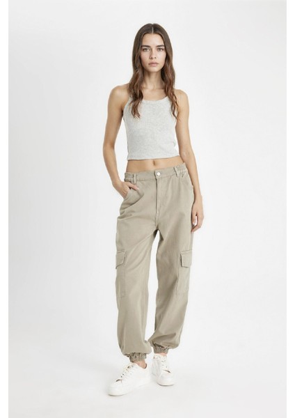 Coool Gabardin Jogger Pantolon Normal Bel Basic Düz Kargo Cepli B0454AX24AU