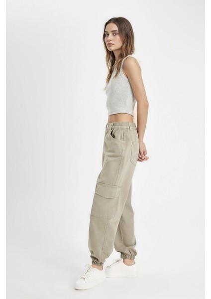 Coool Gabardin Jogger Pantolon Normal Bel Basic Düz Kargo Cepli B0454AX24AU
