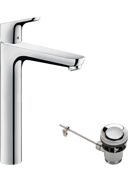 Musluk Focus (Musluk Yüksekliği 230 mm ve Çekme Çubuklu Gider Garnitürü) Krom