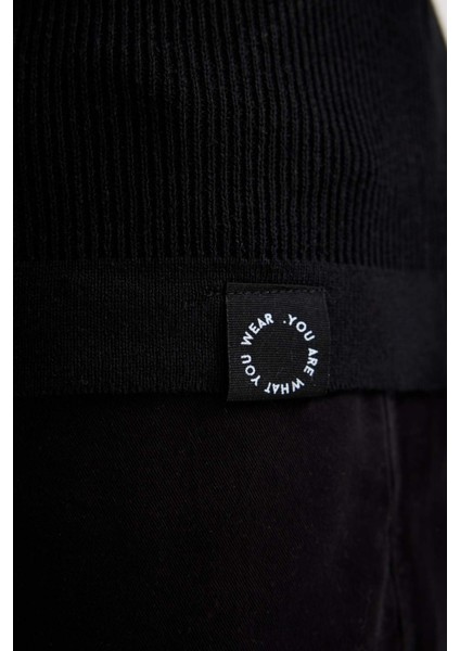 Relax Fit Bisiklet Yaka Yaka İçi Penye Detaylı Pamuklu Triko Kazak D3290AX24AU