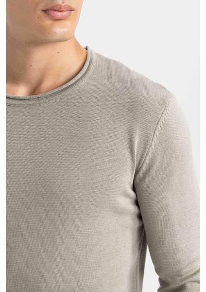 Relax Fit Bisiklet Yaka Basic Düz Triko Kazak D3278AX24WN