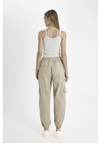 Gabardin Jogger Pantolon Normal Bel Basic Düz Kargo Cepli B0454AX24AU