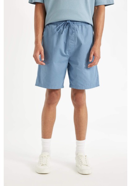 Relax Fit Gabardin Bermuda Şort D4697AX24HS