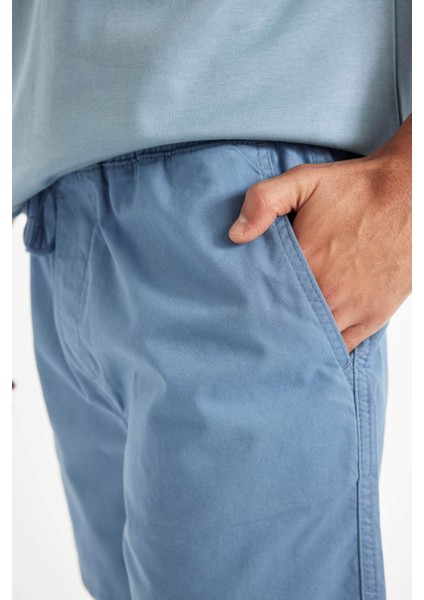Relax Fit Gabardin Bermuda Şort D4697AX24HS
