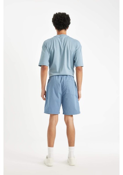 Relax Fit Gabardin Bermuda Şort D4697AX24HS