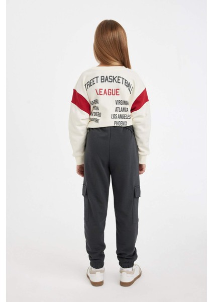 Kız Çocuk Kargo Cepli Beli Paçası Lastikli Jogger Eşofman Altı D3202A824WN