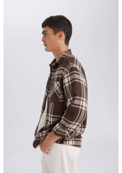 Regular Fit Kareli Oduncu Flanel Uzun Kollu Gömlek D4132AX24WN