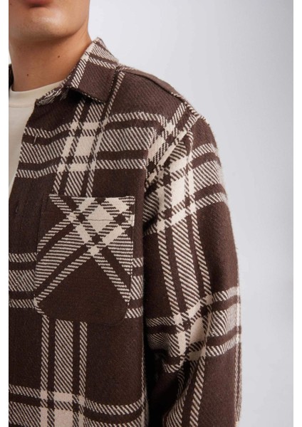 Regular Fit Kareli Oduncu Flanel Uzun Kollu Gömlek D4132AX24WN