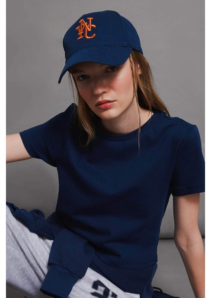 Coool Fitted Bisiklet Yaka Ribana Basic Düz Kısa Kollu Tişört T9631AZ24AU