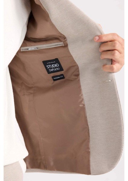 Modern Fit Astarlı Düğmeli Blazer Ceket C5990AX24AU