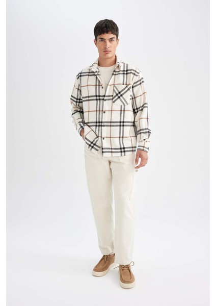 Regular Fit Kareli Oduncu Flanel Uzun Kollu Gömlek D4131AX24AU
