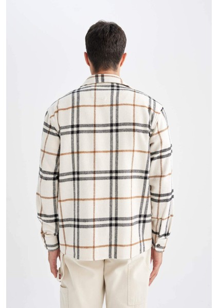 Regular Fit Kareli Oduncu Flanel Uzun Kollu Gömlek D4131AX24AU