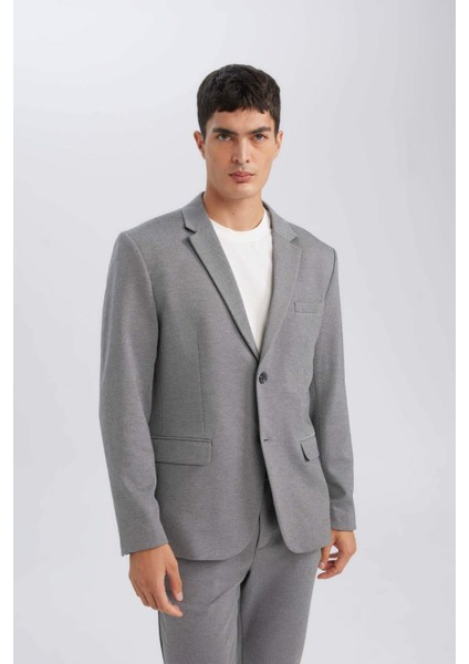 Modern Fit Astarlı Düğmeli Blazer Ceket C5990AX24AU