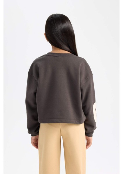 Kız Çocuk Bisiklet Yaka Baskılı Sweatshirt D2882A824WN