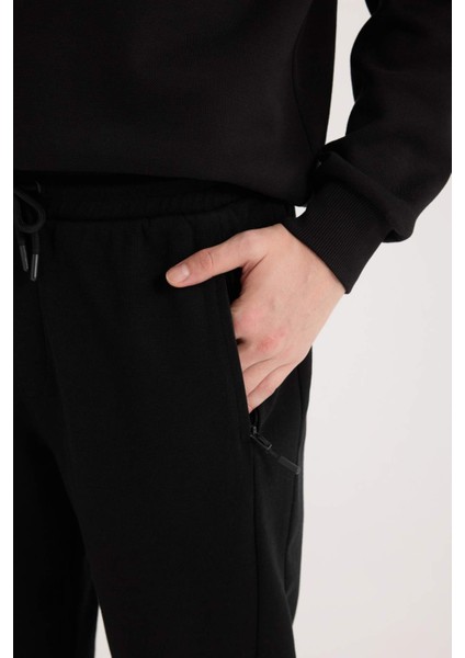 Slim Fit Dar Kesim Fermuar Cepli Pike Eşofman Altı D5258AX25SP