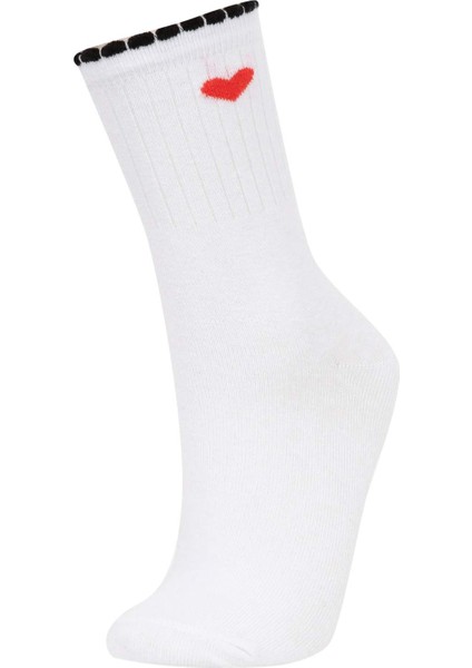 Kız Çocuk 3'lü Pamuklu Uzun Çorap C8046A8NS