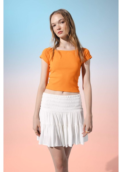 Fitted Ribana Kısa Kollu Tişört D5119AX24HS