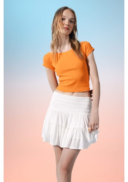 Fitted Ribana Kısa Kollu Tişört D5119AX24HS