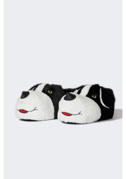 Erkek Köpek Temalı Düz Taban Panduf B0605AX24WN