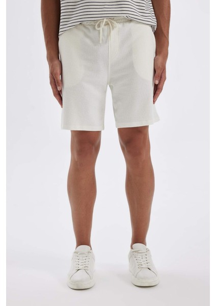 Regular Fit Jakarlı Basic Düz Şort D5107AX24SM