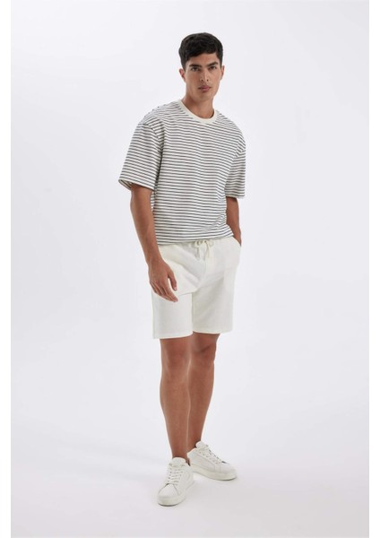 Regular Fit Jakarlı Basic Düz Şort D5107AX24SM