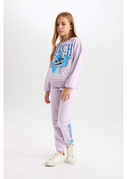 Kız Çocuk Disney Lilo & Stitch Beli Lastikli Standart Fit Jogger Eşofman Altı D3224A824WN