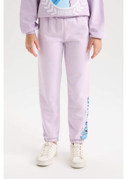 Kız Çocuk Disney Lilo & Stitch Beli Lastikli Standart Fit Jogger Eşofman Altı D3224A824WN