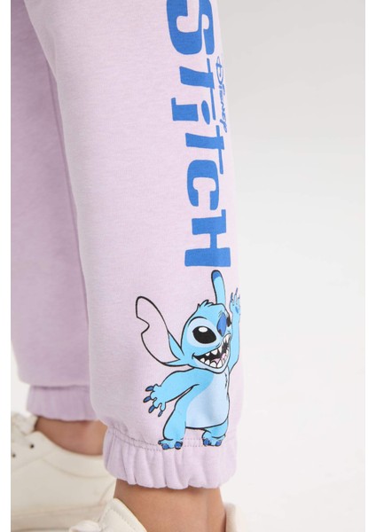 Kız Çocuk Disney Lilo & Stitch Beli Lastikli Standart Fit Jogger Eşofman Altı D3224A824WN