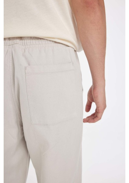 %100 Pamuk Yazlık Jogger Pantolon Wide Leg Bol Rahat Kesim Paraşüt Beli Bağcıklı Geniş Bol Paça C9159AX24AU