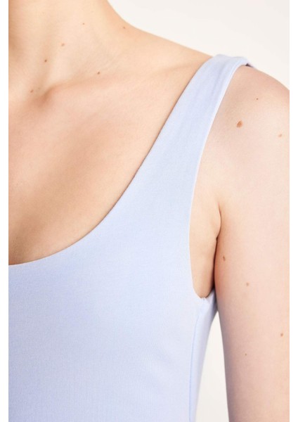 Coool Yuvarlak Yaka Kalın Askılı Mini Elbise D5005AX24HS