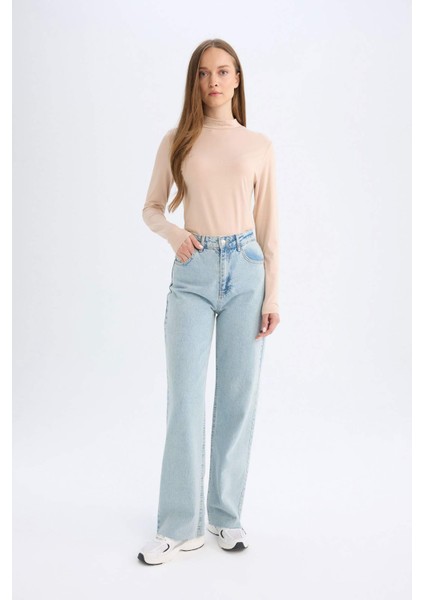 Yarım Balıkçı Yaka Basic Düz Uzun Kollu Tişört D5018AX24AU