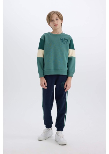 Erkek Çocuk Bisiklet Yaka Baskılı Sweatshirt D3059A824WN