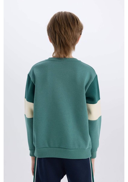 Erkek Çocuk Bisiklet Yaka Baskılı Sweatshirt D3059A824WN