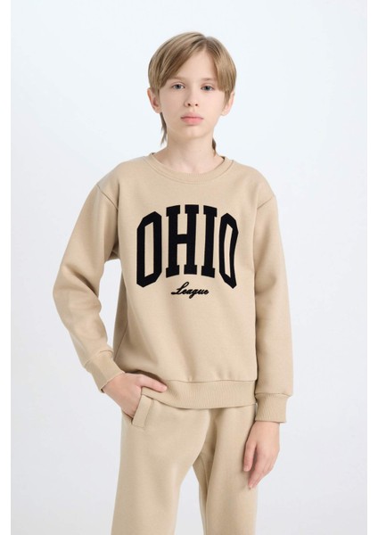 Erkek Çocuk Bisiklet Yaka Baskılı Sweatshirt D3034A824WN