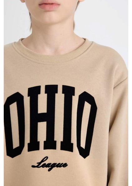 Erkek Çocuk Bisiklet Yaka Baskılı Sweatshirt D3034A824WN