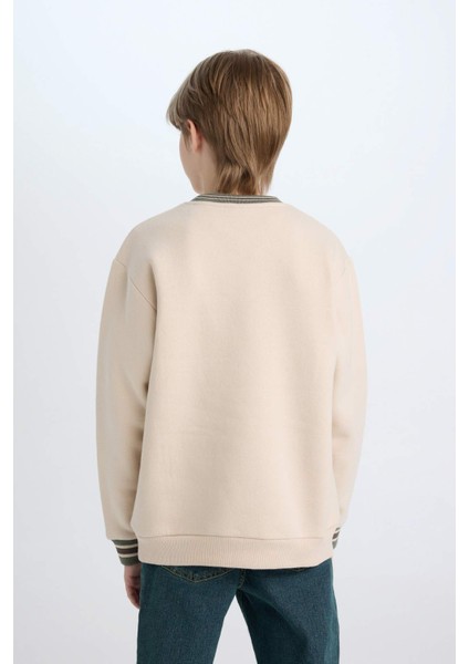 Erkek Çocuk Bisiklet Yaka Baskılı Sweatshirt D3054A824WN